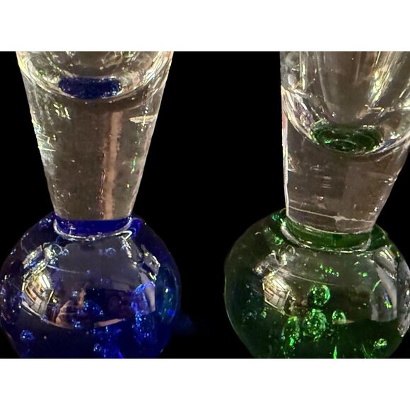 Bubble Ball Bottom Base Shot Cordial Glasses Multi-Color, Set Of 6 - Picture 4 of 16